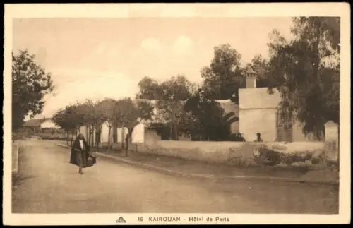 Postcard Kairouan القيروان Hôtel de Paris 1926