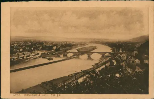 Ansichtskarte Trier Panorama-Ansicht Blick ins Mosel-Tal 1920