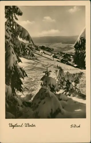Ansichtskarte Klingenthal Aschberg (Vogtland) Vogtland-Winter DDR AK 1957