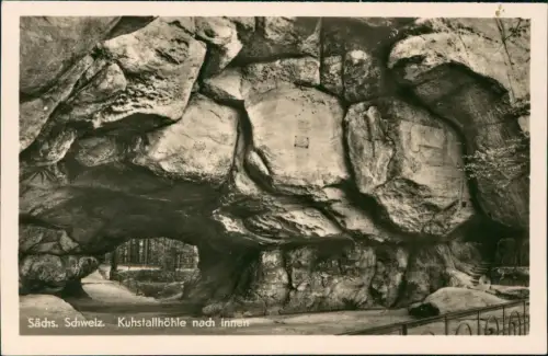 Kirnitzschtal-Sebnitz Sächs. Schweiz Kuhstallhöhle nach innen 1952