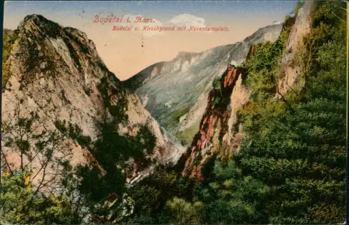 Ansichtskarte Treseburg Bodetal im Harz Hirschgrund mit Hexentanzplatz 1920