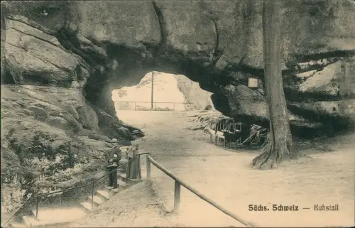 Ansichtskarte Kirnitzschtal-Sebnitz Sächs. Schweiz Kuhstall 1911