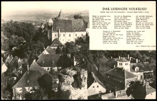 Leisnig Panorama-Ansicht DDR AK mit Leisniger Volkslied Text 1975