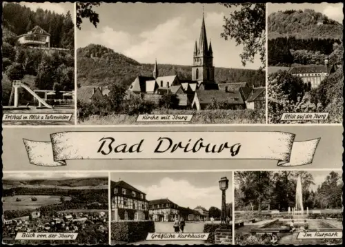Ansichtskarte Bad Driburg Mehrbild-AK u.a. Freibad, Iburg, Kurpark 1975