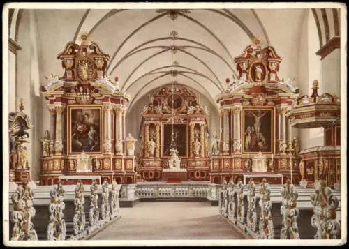 Höxter Weser Reichsabtei Innen Hauptaltar der Kirche mit Rudolphi-Bild 1920