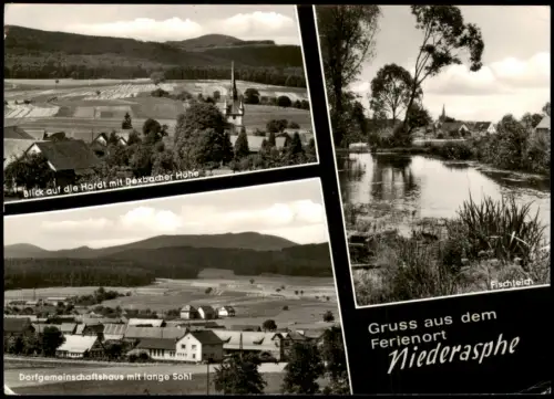 Niederasphe Mehrbildkarte mit 3 Ortsansichten u.a. Dorfgemeinschaftshaus 1969