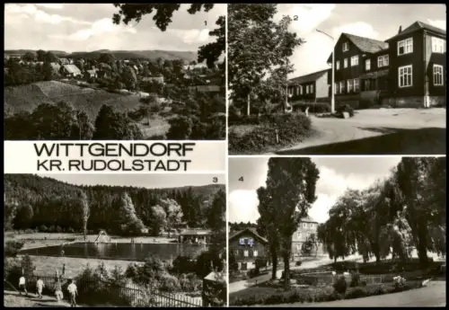 Wittgendorf Blick vom Talberg, Gasthaus Zur Erholung, Auebad, Teilansicht 1984