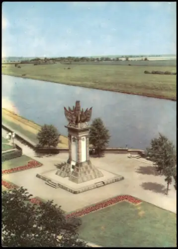 Ansichtskarte Torgau Sowjetisches Ehrenmal an der Elbe 1962