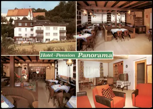 Schellbach-Knüllwald Mehrbildkarte mit Innenansichten Hotel-Pension  1975