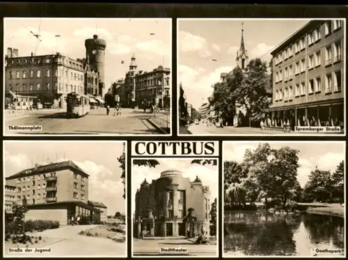 Cottbus DDR MB Spremberger Straße Straße der Jugend Stadttheater 1967