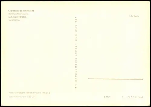 Lübbenau (Spreewald) Lubnjow Spreewald Kahnabfahrtstelle Colnarnja 1964