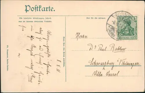 Ansichtskarte .Baden-Württemberg Partie im Wutachtal. VII. Beim Fischen. 1910