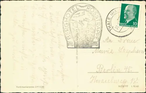 Ansichtskarte Thale (Harz) Eingang ins Bodetal Hexentanzplatz 1963