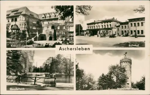 Aschersleben Kreiskrankenhaus, Gondelteich, Bahnhof, Westdorfer Warte 1966