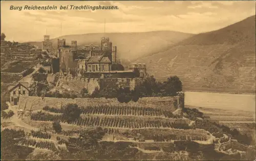 Ansichtskarte Trechtingshausen Burg Reichenstein (Mittelrhein) 1909