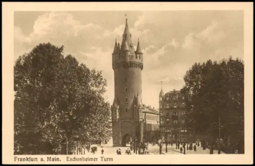 Innenstadt-Frankfurt am Main Strassen Partie Eschenheimer Turm 1910