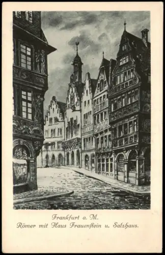 Frankfurt am Main Römer Haus Frauenstein  Salzhaus  Kunstmaler B. Liebig 1920