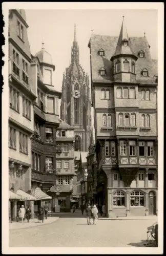 Ansichtskarte Frankfurt am Main Durchblick vom Römerberg auf den Dom 1940