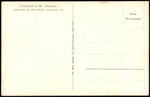 Ansichtskarte Frankfurt am Main Partie am Mainkai 1940