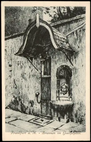 Frankfurt am Main Goethehaus nach Kupfer-Gravur Kunstmaler Liebig Liebig  1920