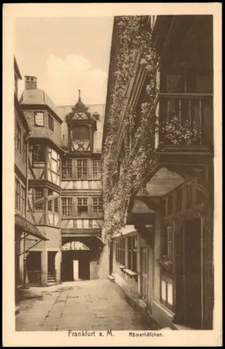 Frankfurt am Main Römerhöfchen Gebäude-Ansichten Innenhof 1920