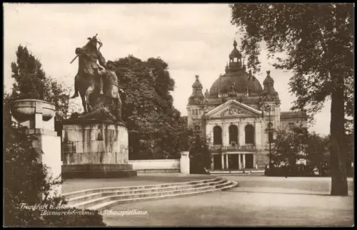 Ansichtskarte Frankfurt am Main Bismarck-Denkmal am Schauspielhaus 1920