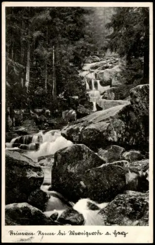 Ansichtskarte Wernigerode Steinerne Renne Fluss-Lauf im Harz 1938