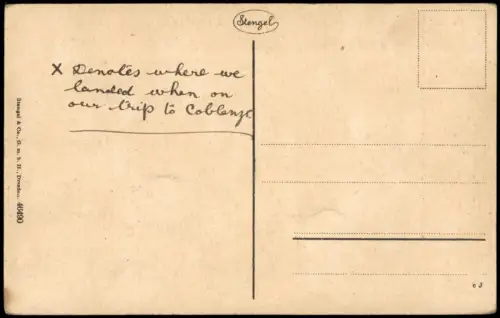 Koblenz Schiffsbrücke gegen Hotel Coblenzer Hof u. Riesen-Fürstenhof 1910