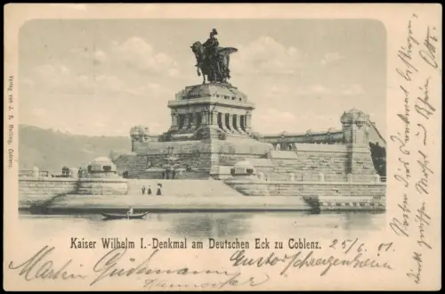 Koblenz Kaiser Wilhelm I. Denkmal am Deutschen Eck zu Coblenz 1905