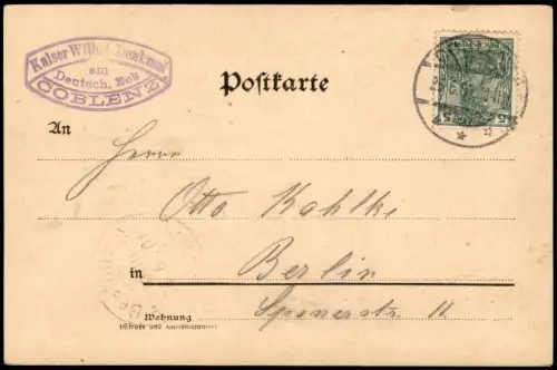 Koblenz Kaiser Wilhelm I. Denkmal am Deutschen Eck zu Coblenz 1905