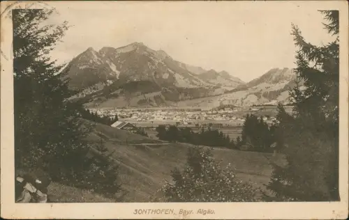 Ansichtskarte Sonthofen Stadtpartie 1918