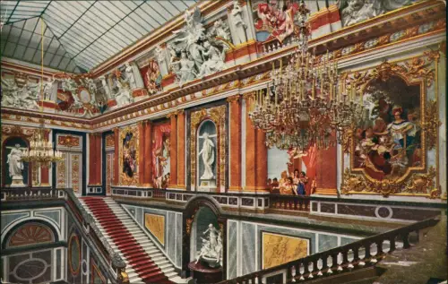 Ansichtskarte Chiemsee Kgl. Schloss Herrenchiemsee Stiegenhaus 1913