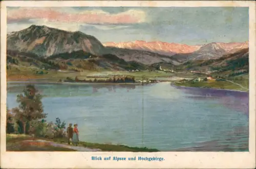 Bühl am Alpsee Immenstadt Allgäu Stadt Künstlerkarte 1918  gel. Feldpost WK1