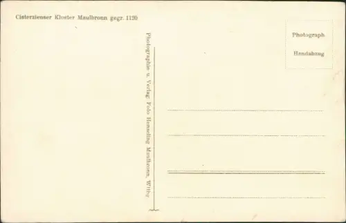 Ansichtskarte Maulbronn Kloster Chorstühle 1930