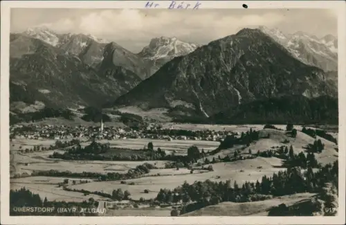 Ansichtskarte Oberstdorf (Allgäu) Stadtblick 1930