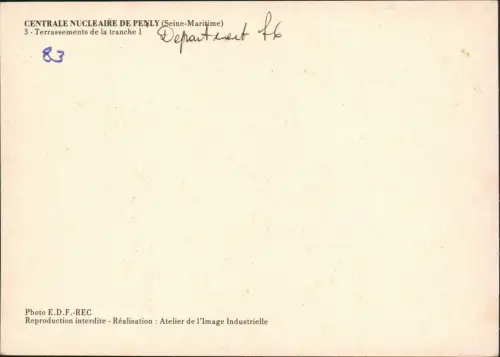 CPA Penly CENTRALE NUCLEAIRE Atomkraftwerk 1971