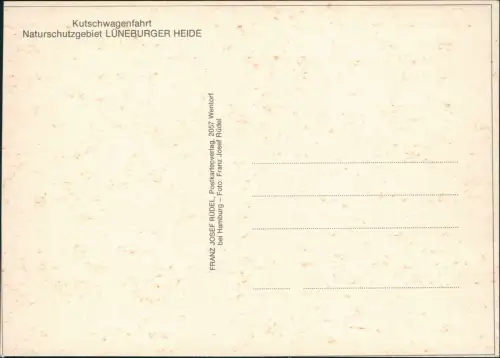 Ansichtskarte .Niedersachsen Kutschen-Fahrt Pferde Lüneburger Heide 1980