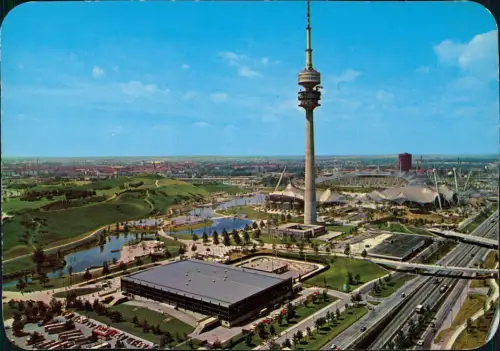 Ansichtskarte Milbertshofen-München Olympiapark mit Olympiaturm 1972/0000