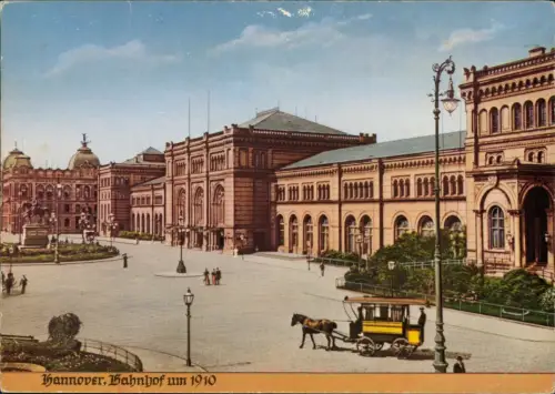 Ansichtskarte Hannover Reproansicht Bahnhof um 1910 1980