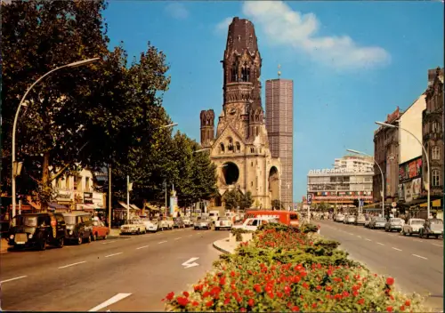 Charlottenburg-Berlin Kurfürstendamm und Kaiser-Wilhelm-Gedächtniskirche 1960