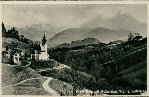 Maria Gern-Berchtesgaden Maria Gern mit Steinernem Meer u. Watzmann 1920