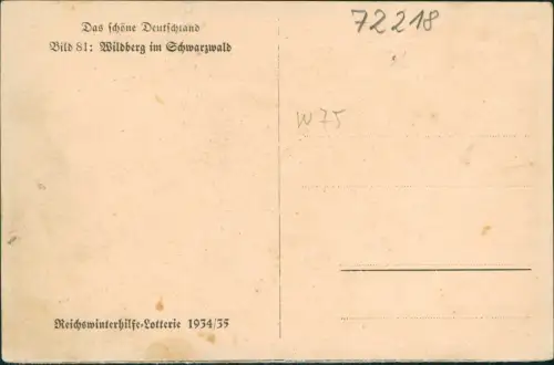 Wildberg (Schwarzwald) Ortsansicht Reichswinterhilfe-Lotterie 1934/35 1934