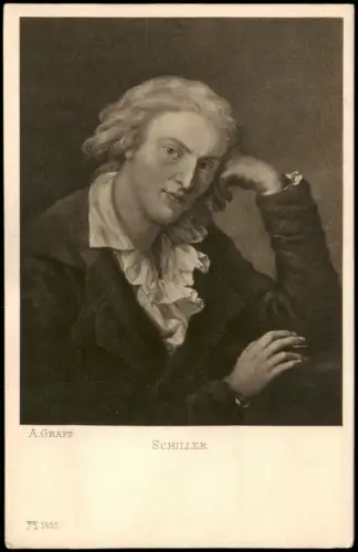 Künstlerkarte Friedrich Schiller gemalt 1786 von Anton Graff 1920