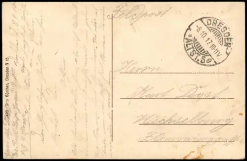 Ansichtskarte Dresden König-Friedrich-August-Brücke 1917   1.WK Feldpost