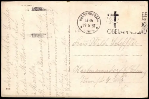 Oberammergau Passionstheater Passionsspielhaus mit Labergebirge 1930