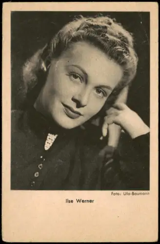 Film Fernsehen Theater Schauspielerin ILSE WERNER Porträt-Foto 1950