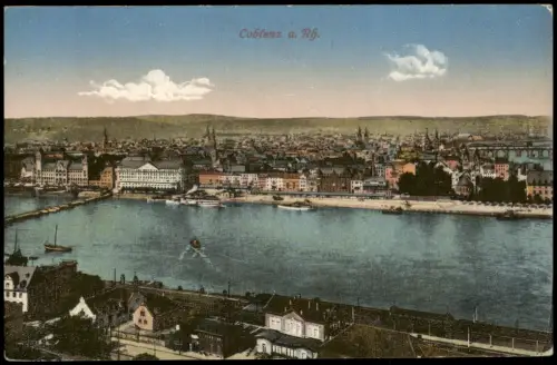 Ansichtskarte Koblenz Panorama-Ansicht Rhein Totalansicht 1910
