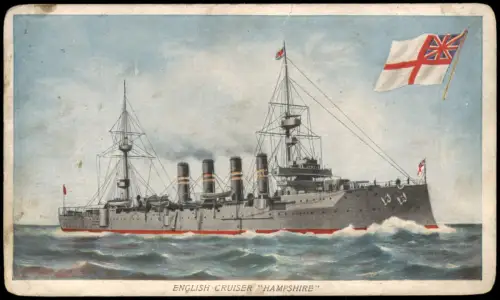 Schiff Kriegsschiffe Marine THE HAMPSHIRE British Navy Battleship 1910