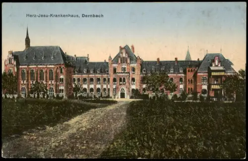Ansichtskarte Dernbach (Westerwald) Partie am Herz-Jesu-Krankenhaus 1910