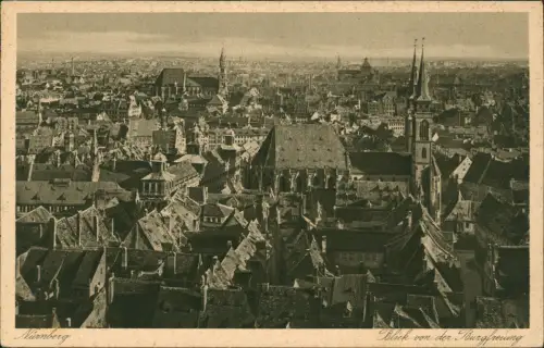 Ansichtskarte Nürnberg Blick von Burgfreiung 1928